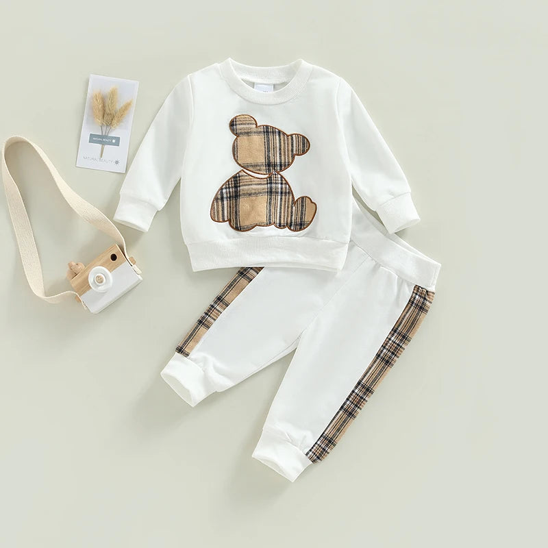 Plaid Bear Outfit Cozy & Stylish 2-Piece Set - Little Luxe Co