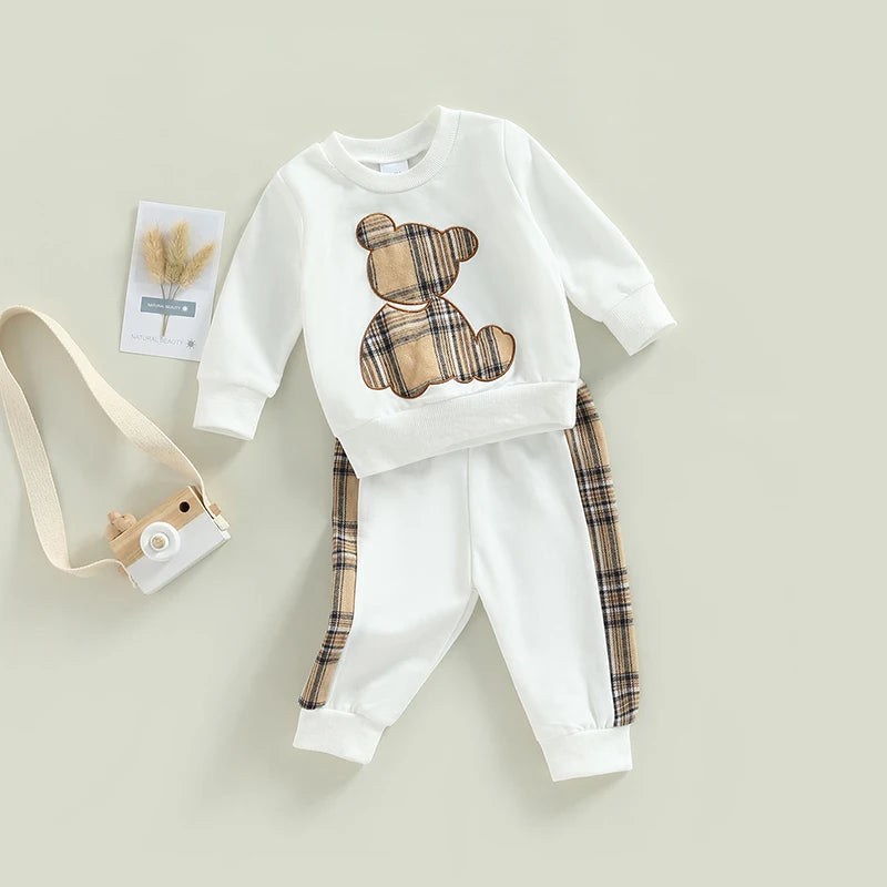 Plaid Bear Outfit Cozy & Stylish 2-Piece Set - Little Luxe Co