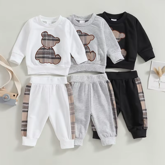 Plaid Bear Outfit Cozy & Stylish 2-Piece Set - Little Luxe Co