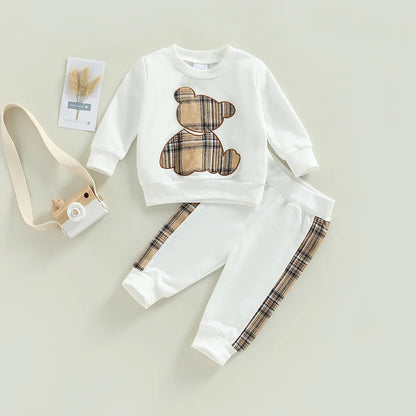 Plaid Bear Outfit Cozy & Stylish 2-Piece Set - Little Luxe Co