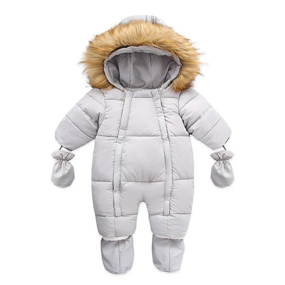 Winter Newborn Thick Jumpsuit Wool Hooded - Little Luxe Co