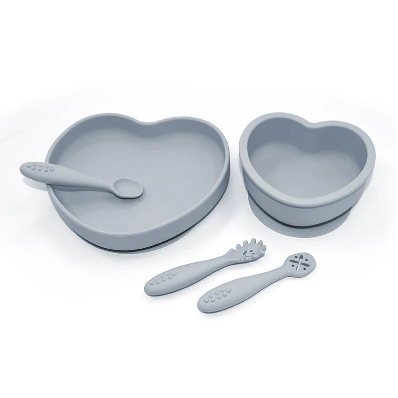5 Piece Baby Silicone Tableware Set - Little Luxe Co