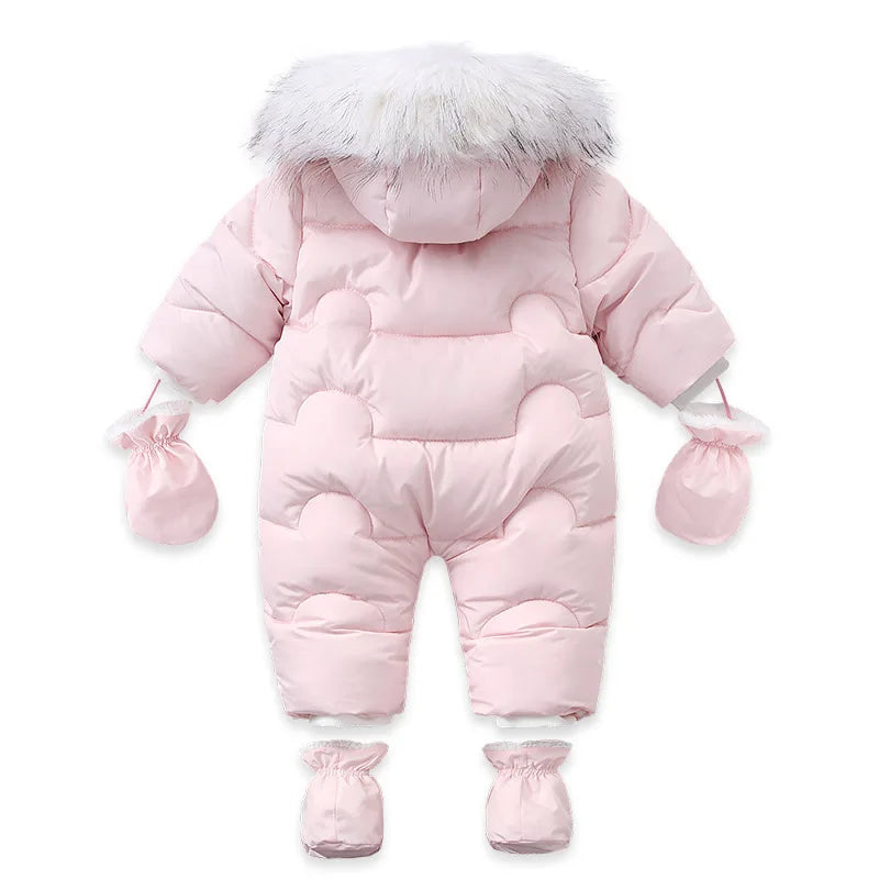 Winter Newborn Thick Jumpsuit Wool Hooded - Little Luxe Co