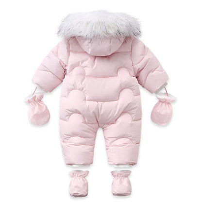 Winter Newborn Thick Jumpsuit Wool Hooded - Little Luxe Co