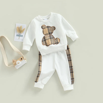 Plaid Bear Outfit Cozy & Stylish 2-Piece Set - Little Luxe Co
