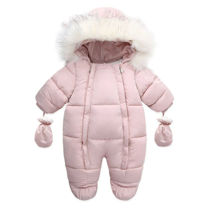 Winter Newborn Thick Jumpsuit Wool Hooded - Little Luxe Co