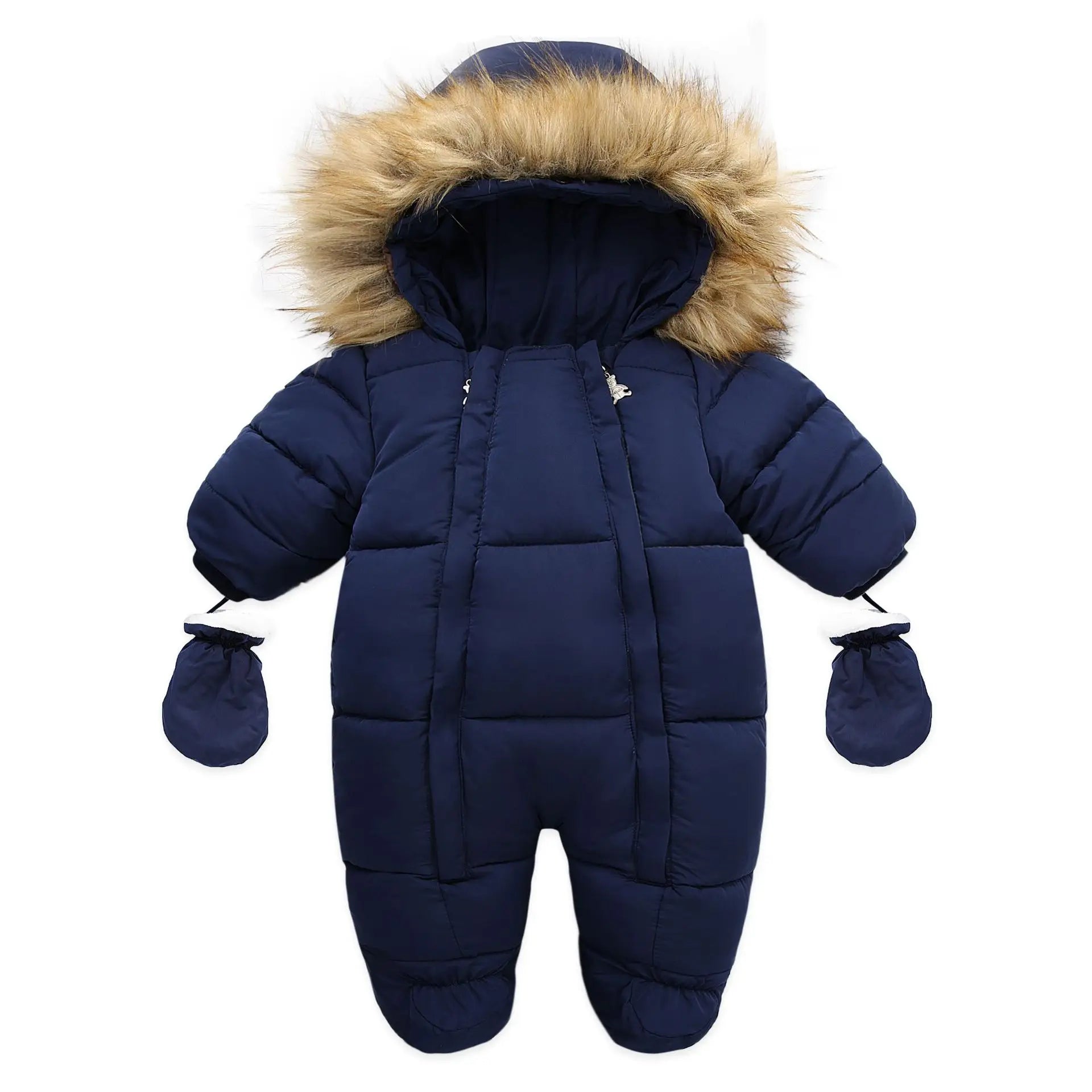 Winter Newborn Thick Jumpsuit Wool Hooded - Little Luxe Co