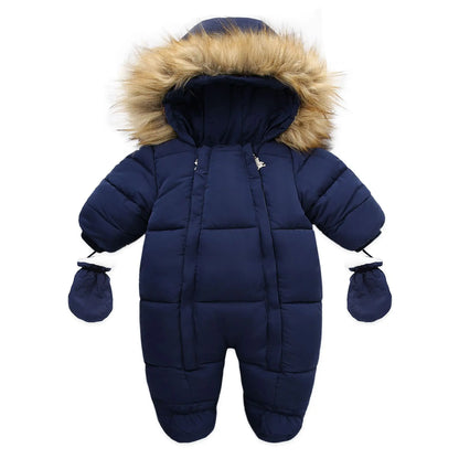 Winter Newborn Thick Jumpsuit Wool Hooded - Little Luxe Co