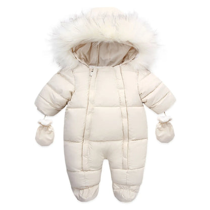 Winter Newborn Thick Jumpsuit Wool Hooded - Little Luxe Co