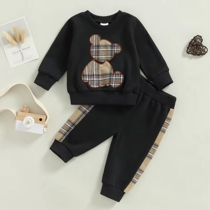 Plaid Bear Outfit Cozy & Stylish 2-Piece Set - Little Luxe Co