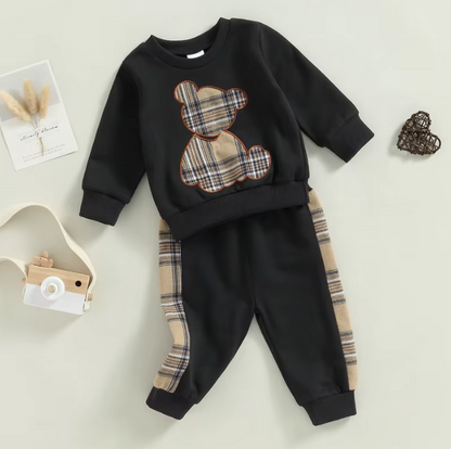 Plaid Bear Outfit Cozy & Stylish 2-Piece Set - Little Luxe Co