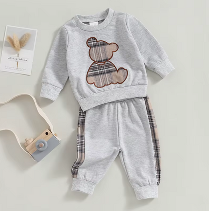 Plaid Bear Outfit Cozy & Stylish 2-Piece Set - Little Luxe Co