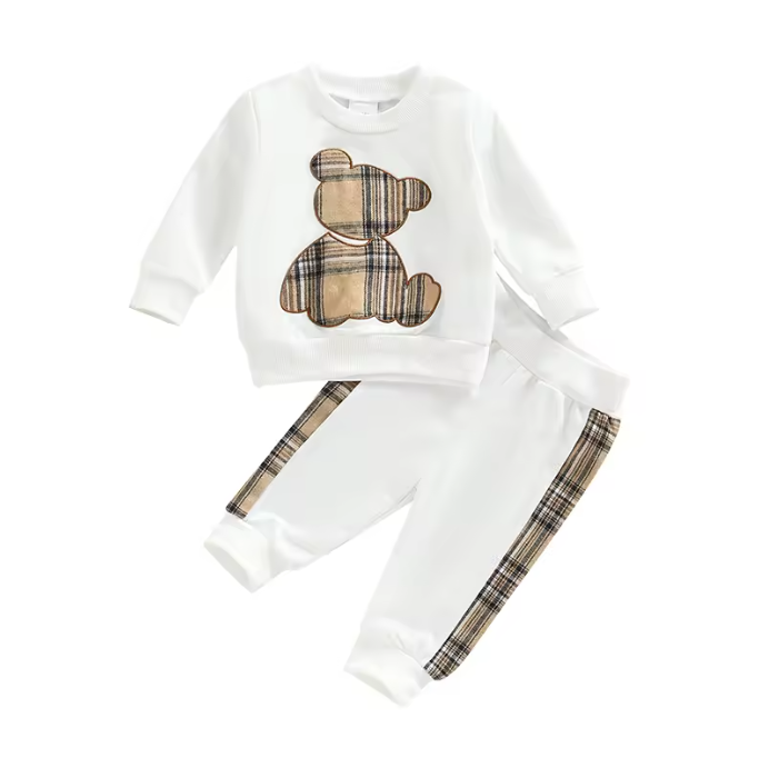 Plaid Bear Outfit Cozy & Stylish 2-Piece Set - Little Luxe Co