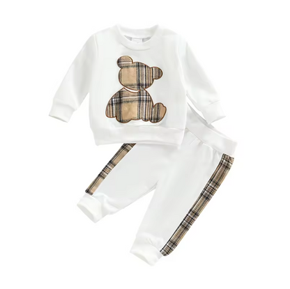 Plaid Bear Outfit Cozy & Stylish 2-Piece Set - Little Luxe Co