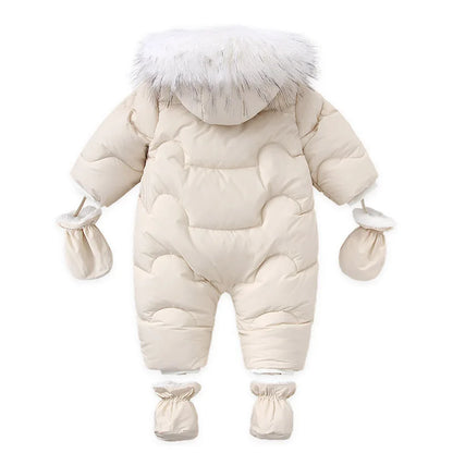 Winter Newborn Thick Jumpsuit Wool Hooded - Little Luxe Co