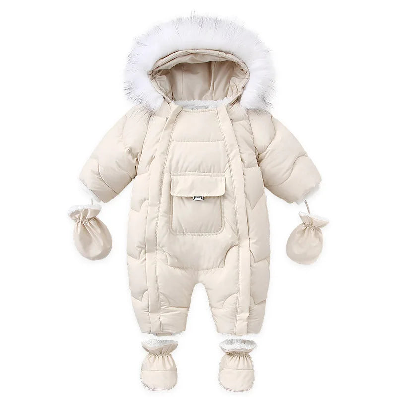 Winter Newborn Thick Jumpsuit Wool Hooded - Little Luxe Co