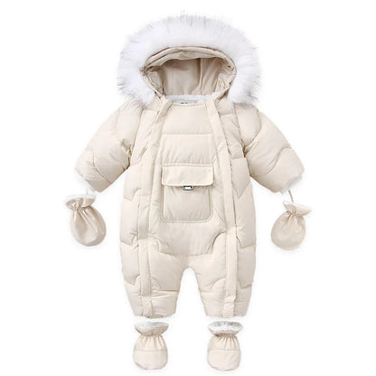 Winter Newborn Thick Jumpsuit Wool Hooded - Little Luxe Co