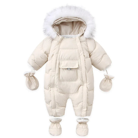 Winter Newborn Thick Jumpsuit Wool Hooded - Little Luxe Co